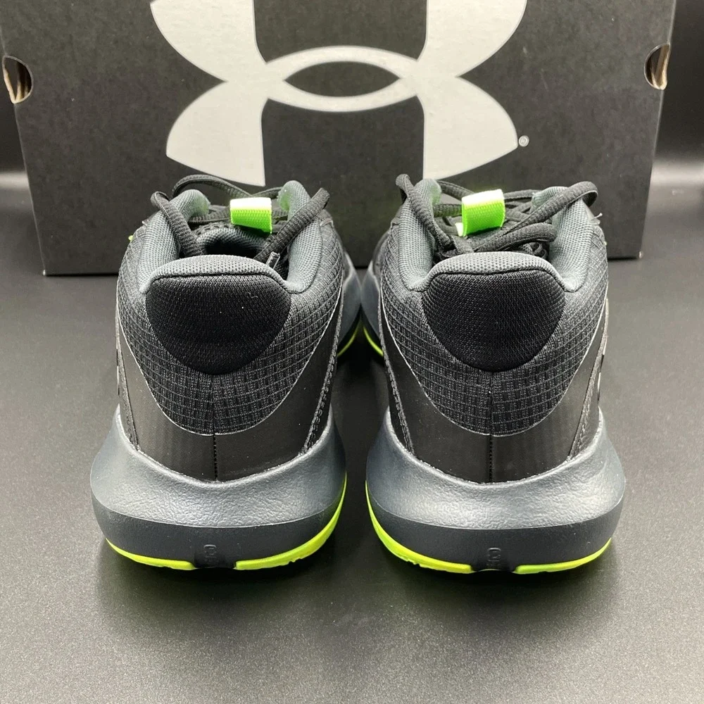 Under Armour Lockdown 7 Shoes Mens Sz 12 Black/Neon‎ Green Sneakers 3028512-006